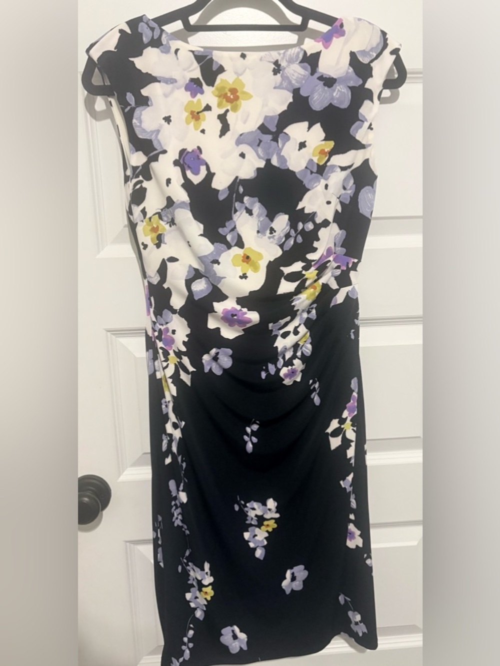 Lauren Ralph Lauren Black Floral Midi Dress Size 6
